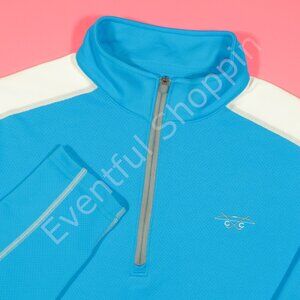 Under Armour Pullover Mens L Blue Creek Club Oconee Golf 1/4 Zip Loose Jacket